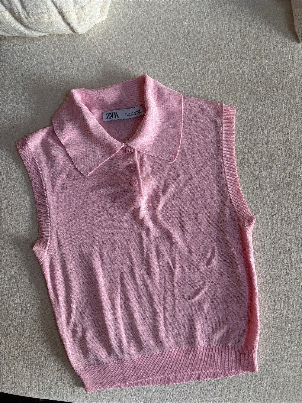 Zara cropped sleeveless polo